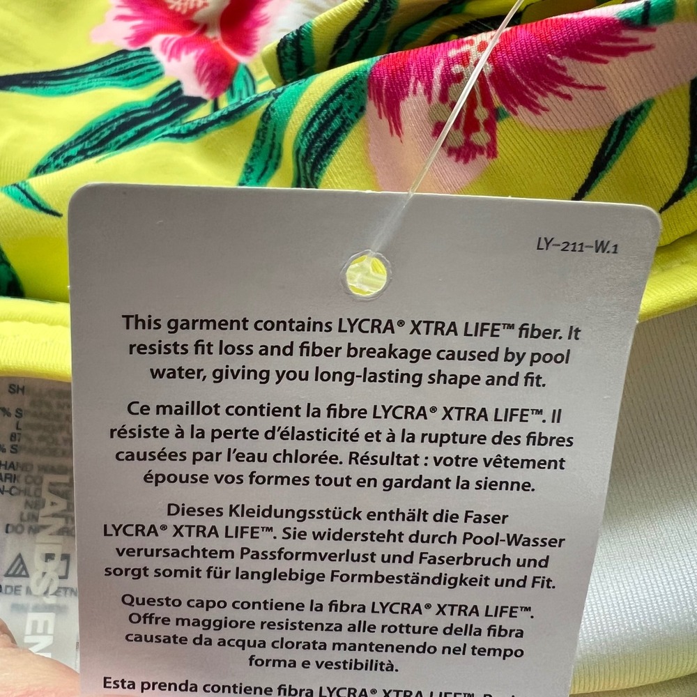 NEW Lands End Womens Size‎ 16 Retro High Waisted Bikini Bottoms Floral yellow - Picture 8 of 12